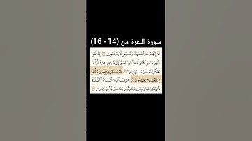سورة البقرة  من (14 - 16) |القارئ الشيخ : سعد الغامدي#سعدالغامدي #القران_نور_حياتي #القرآن_حياة