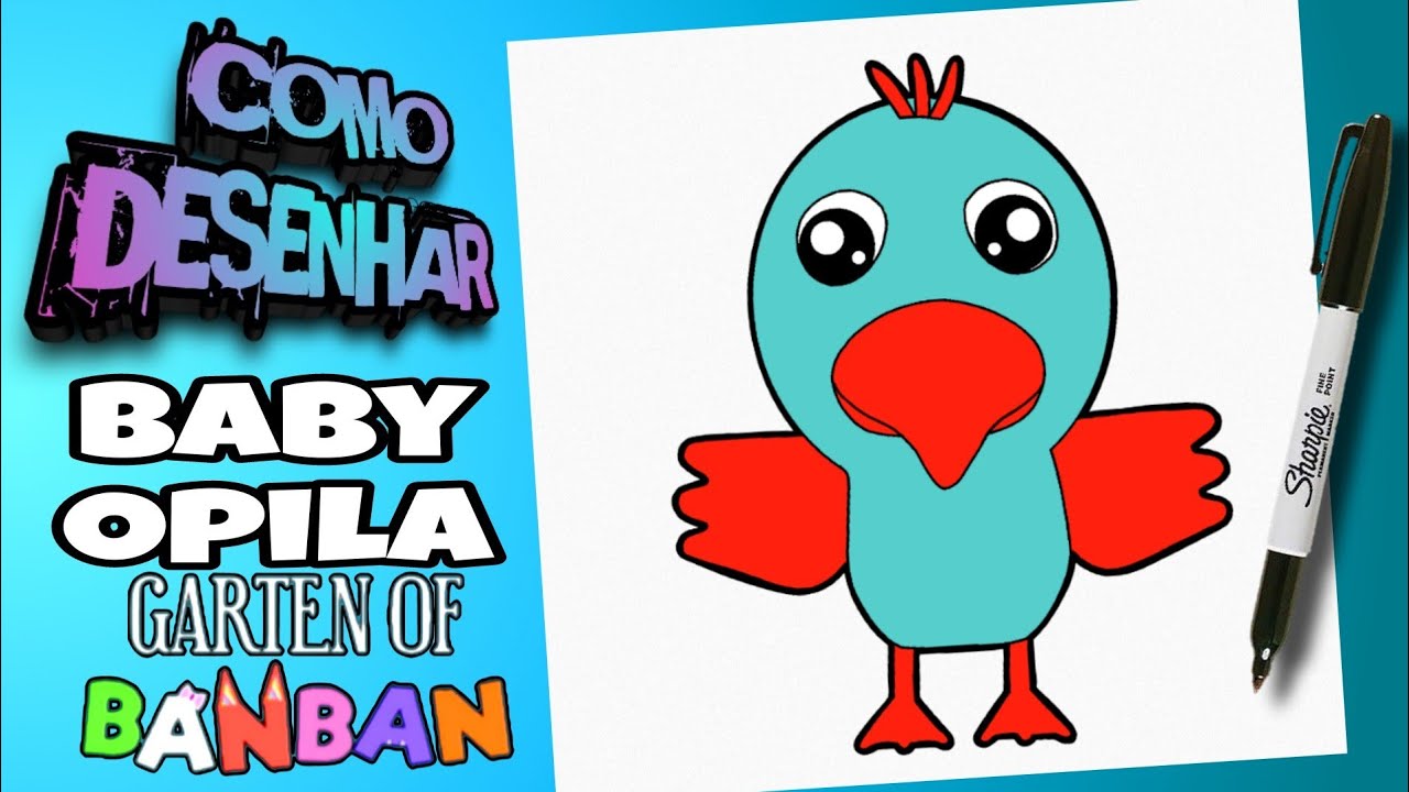 Como dibujar Baby Opila Bird de Garten of Banban - Como desenhar