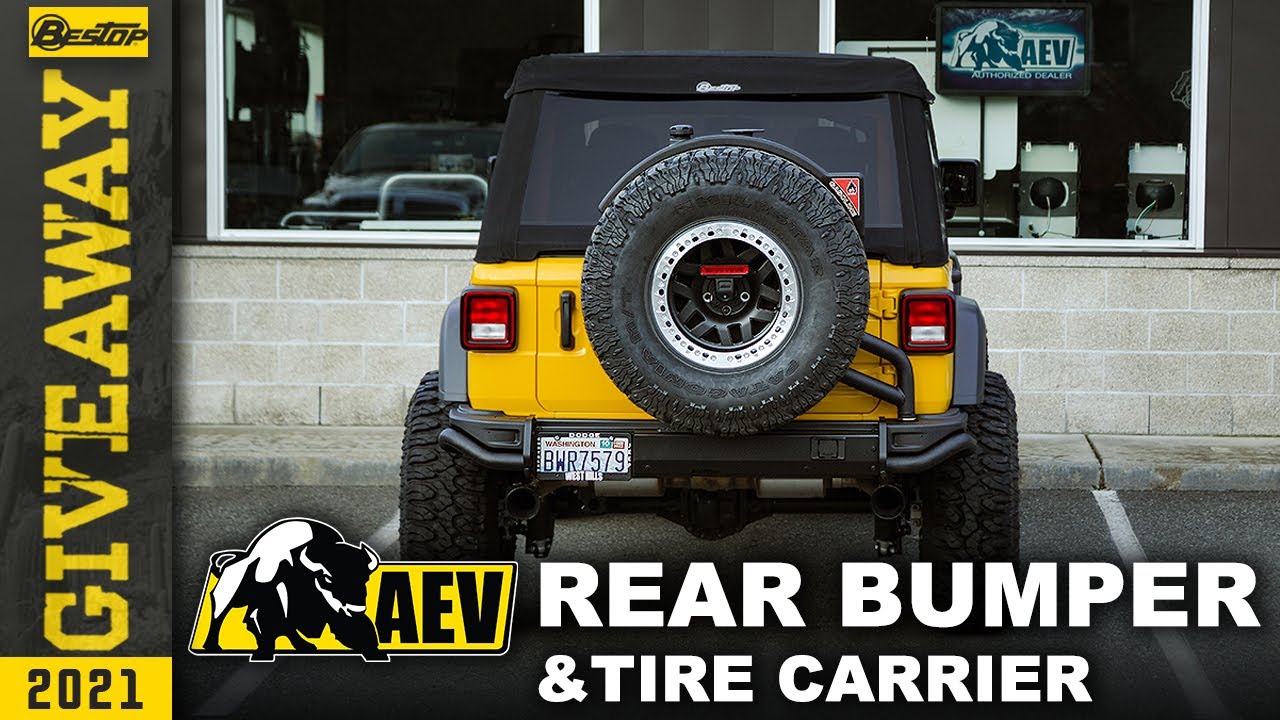 AEV Rear Bumper & Tire Carrier - Jeep Wrangler JL - YouTube