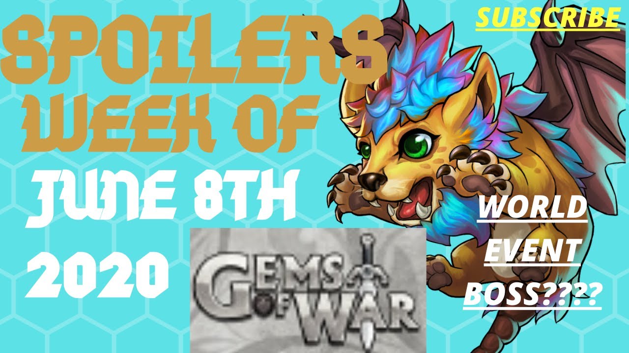 Gems of War SPOILERS Week of JUNE 8th 2020 NEW World Event boss