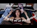 trying on ALL of my clothes: CLOSET CLEAN OUT FOR 2020