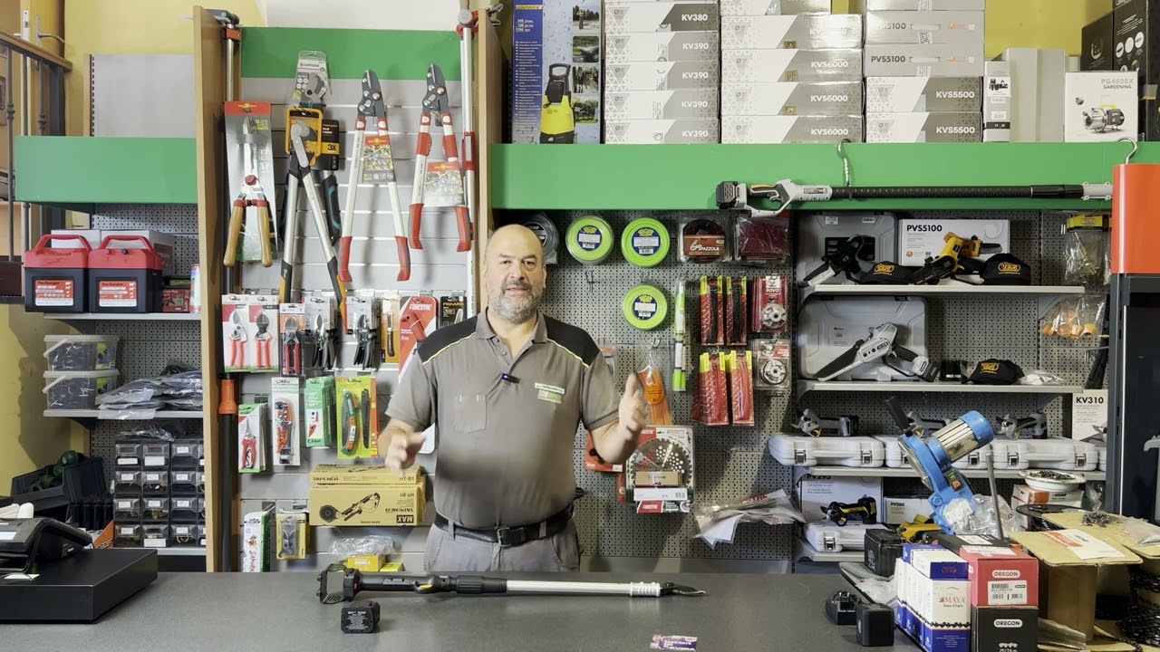 Forbici a batteria su asta Volpi KV81