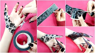 نقش حناء وافكار سهلة وسريعة وجديدة روووعة 😍 استكرات حناء 😍 Beautiful Stickers Mehndi Design For Hand