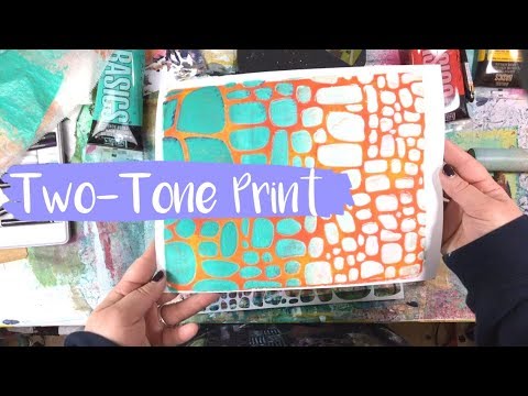 The right way to use a stencil with a gel plate - Carolyn Dube