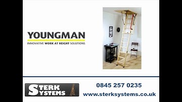 Youngman ECO S Line Loft Ladder -  Timber Folding Loft Ladder