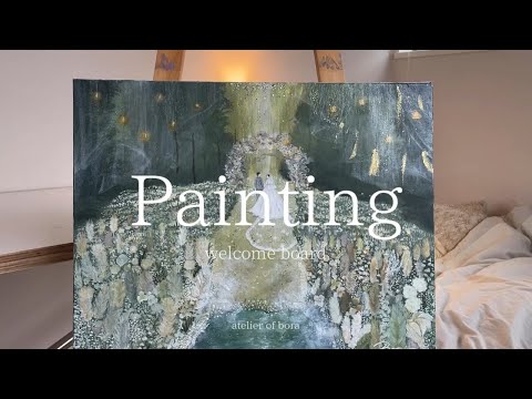 結婚式のウェルカムボードを描く日💐