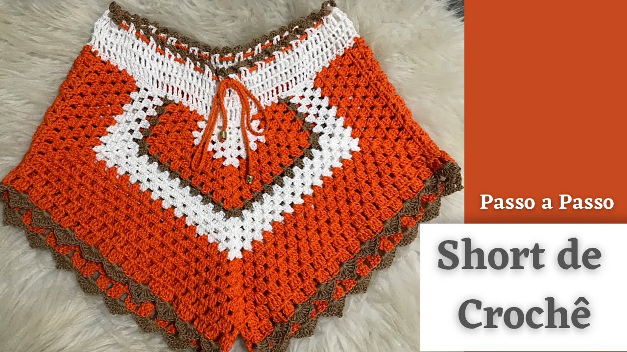 Short de Crochê Sem “Fole” Na Frente | Aprenda a fazer short com caimento perfeito | Passo a Passo