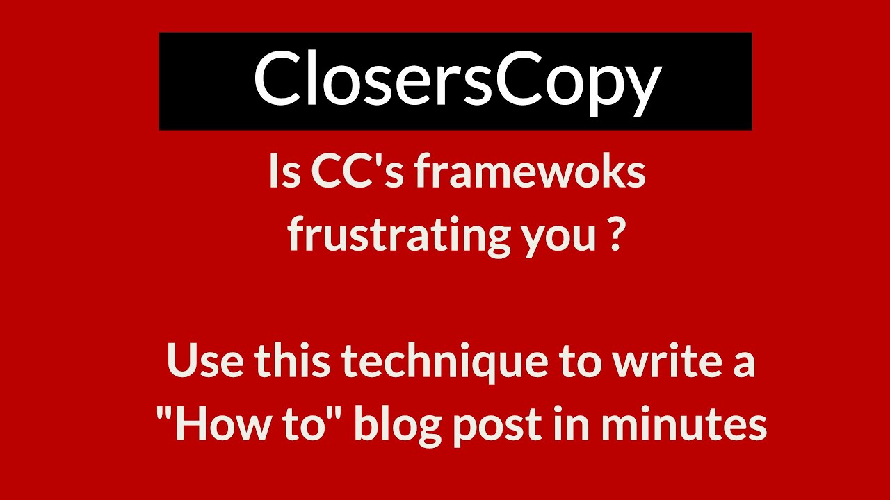 Is CC s Framewoks Frustrating You Use This Technique To Write A How is-cc-s-framewoks-frustrating-you-use-this-technique-to-write-a-how