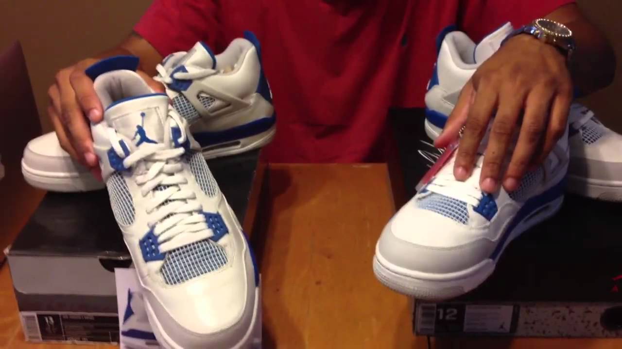 12 Nike Air Jordan 4 Retro Military Blue Comparison Video Youtube