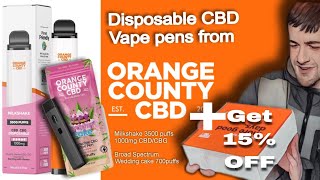 Orange County CBD Vape Review - Milkshake 3500 puffs and Broad spectrum Wedding cake 700 puffs.