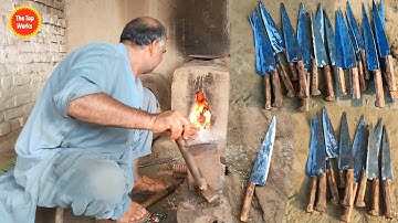Amazing Process of making Chefs knives from old Rusty Files | Blacksmithing Skills