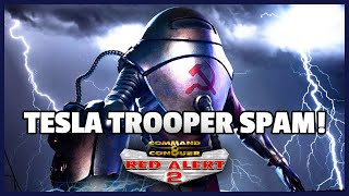 Red Alert 2 | Tesla Troopers Spam! | (7 vs 1)