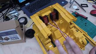 Bruder D11 RC Conversion Part 3, Final Install of Servos and Tracks, Channel Mix