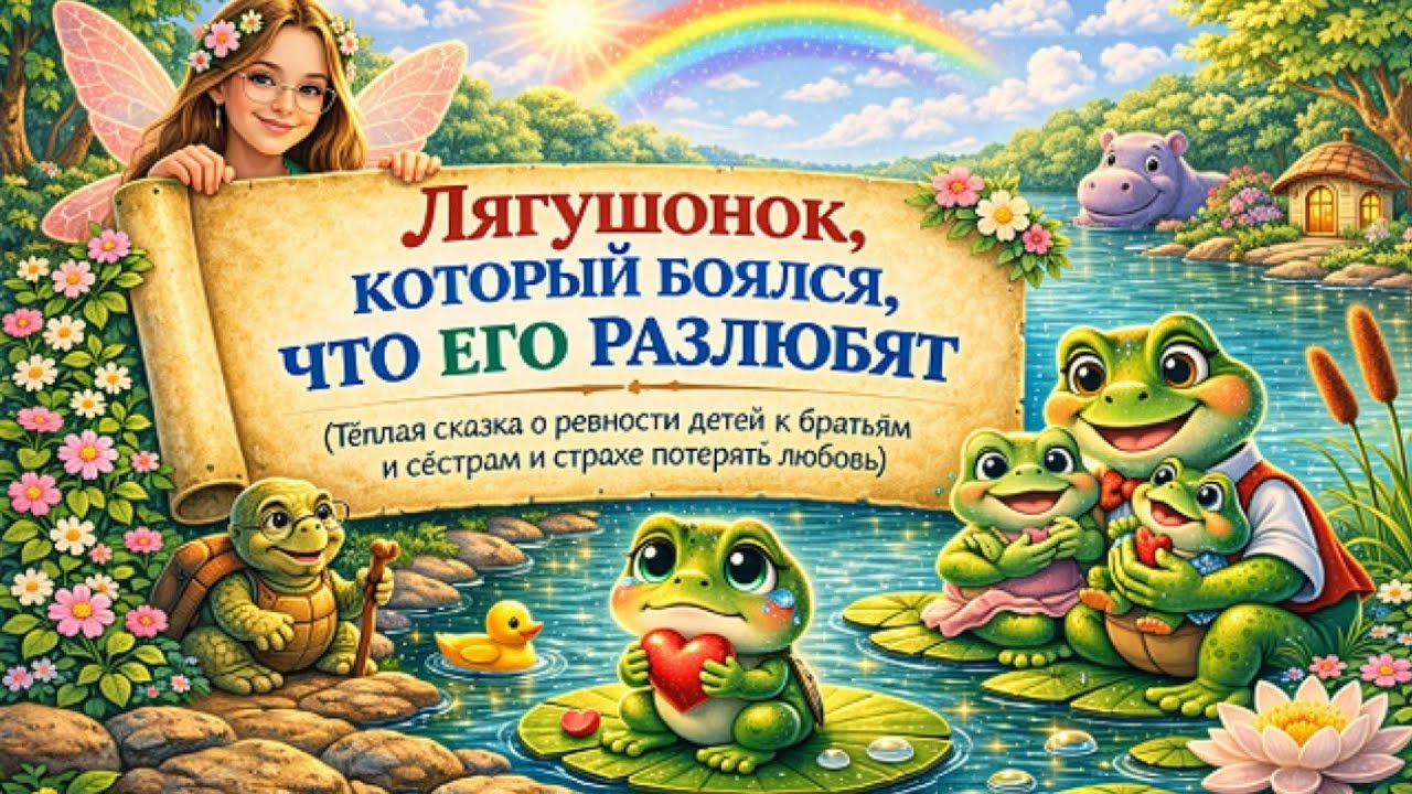 ЛЯГУШОНОК БОЯЛСЯ ЧТО ЕГО РАЗЛЮБЯТ | Сказка для ребёнка про ревность | 6 минут