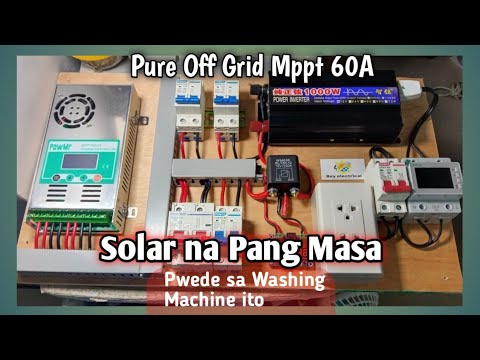 Mppt 1Kw PSW 12v 60A Solar Pure Off Grid Set up Electrical system - YouTube