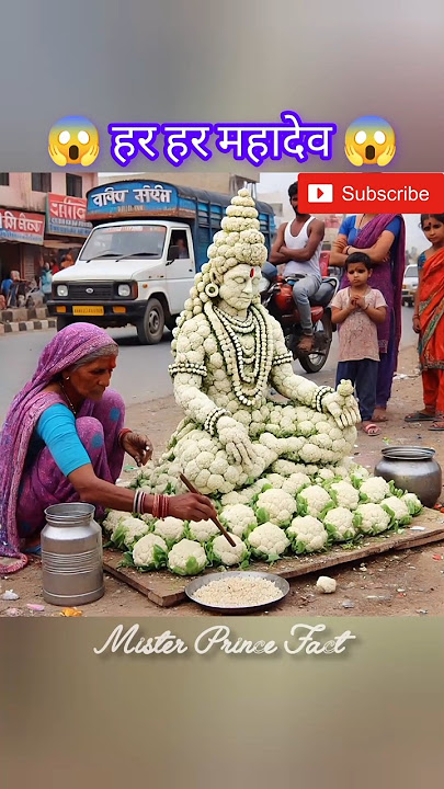 गोभी से बने महादेव जी की मूर्ति में आए जान 😱