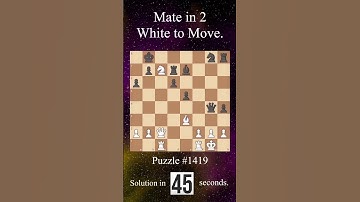 Mate in 2 |  White to Move | Puzzle No. 1419 #chess #chesscom #chessgame #shorts