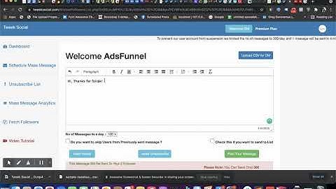 Send mass direct messages to a Twitter list using Tweeksocial.