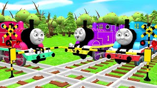 【踏切アニメ】あぶない電車 TRAIN THOMAS SUPERHERO🚦 Fumikiri 3D Railroad Crossing Animation #9