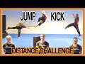 WHO CAN JUMP KICK THE FURTHEST?! | Jump Kick Distance Challenge | Team GNT