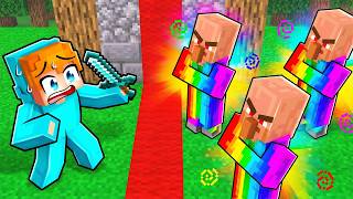 Regnbågs Villagers Delade Byn På Hälften I Minecraft!