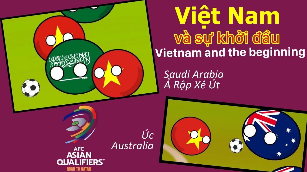 Việt Nam và sự khởi đầu - Vòng loại cuối World Cup 2022 Châu Á - Football Countryballs Animation.