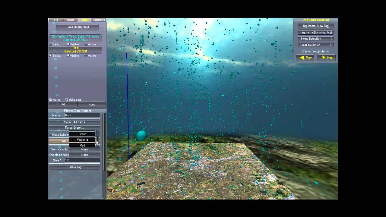 Birmingham Twitter data using Datascape - YouTube