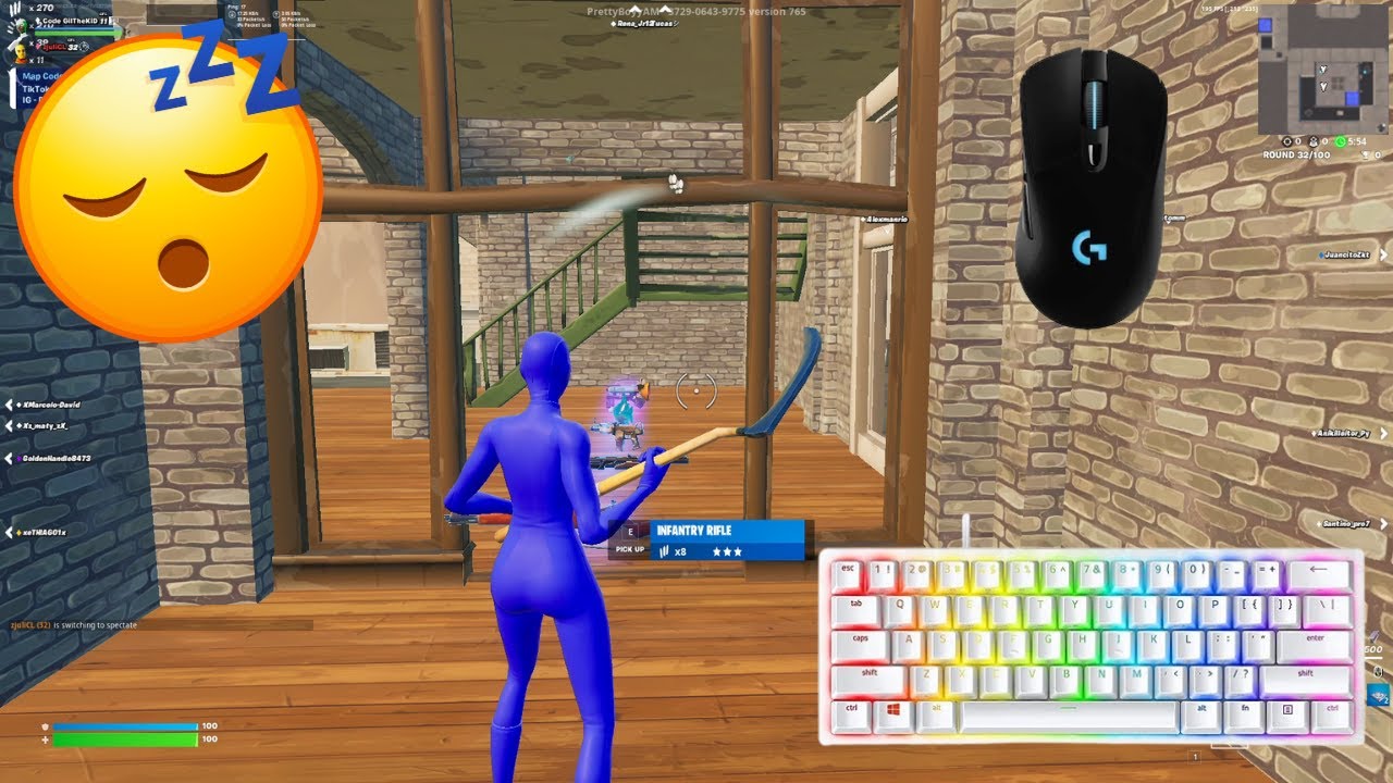 [1 HOUR] 😴 Fortnite ASMR Chill 🌟 Tilted ZoneWars Mecanical Keyboard ...
