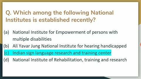 B.Ed. IInd year 2020 Practise MCQs| Creating an inclusive school|National institutions for disabled