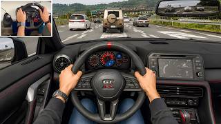Driving Nissan GT-R Nismo Through Traffic in Japan | Forza Horizon 6 | Steering Wheel Gameplay screenshot 2