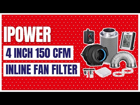 iPower 4 195 CFM Inline Fan Carbon Filter 8 Feet Ducting Combo