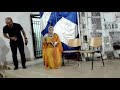 مشهد من بروفات مسرحية رد فعل تأليف وإخراج خالد الحسيني علي المسرح الروماني بمكتبة الزاوية الحمراء 
