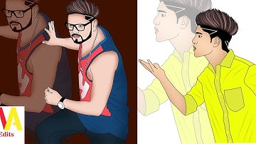 easy step for vector art in photoshop, vector art tutorial by ma edits