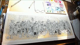 Inking 'The Guild' Painting (DAY TEN)