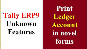 Ledger Book Printing in Tally ERP9 | Ledger Book Printing configuration in Tally ERP9