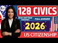 USCIS 128 Civics Questions and SIMPLE Answers Repeat 2X | 2025 Civics Test US Citizenship #n400