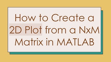 How to Create a 2D Plot from a NxM Matrix in MATLAB