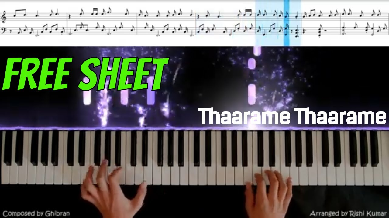 Thaarame Thaarame Piano Tutorial  Piano Notes  Piano Cover  Piano Instrumental  Keyboard