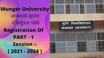 Munger University | Online Registration Of Part 1 Session 2021 - 2024 | @NileshKumar1411