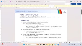 Shelly Cashman Word 365 | Module 5: SAM Project A Patel Sanders Group