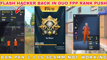 FLASH HACKER BACK IN DUO FPP RANK PUSH| BAN PAN 2.0 NOT WORKING IN BGMI |HOW TO SURVIVE HACKER LOBBY