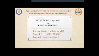 Internship Presentation 2021 | 4MH17CS084 | SHARATH S screenshot 2