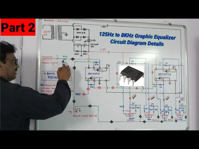 belønning Indføre det samme Part 2 Audio System Design 4 Band Graphic Equalizer Circuit Diagram Details  3ic 4558 - YouTube