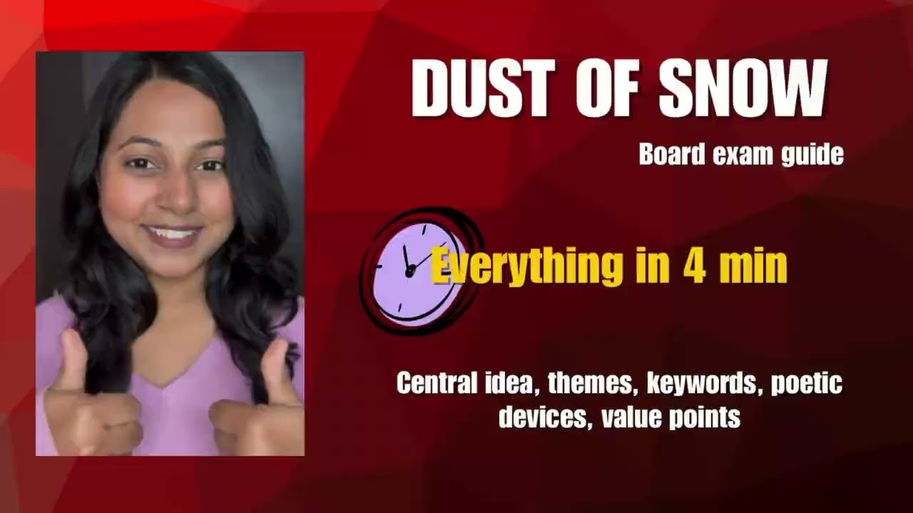 Dust of Snow Class 10 | Central Idea, Keywords, Themes, Poetic Devices | Board Exam 2026