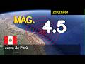 😱🚨 Terremoto cerca de Perú actualizaciones en vivo hoy: Terremoto de magnitud 4,5 sacudió cerca de