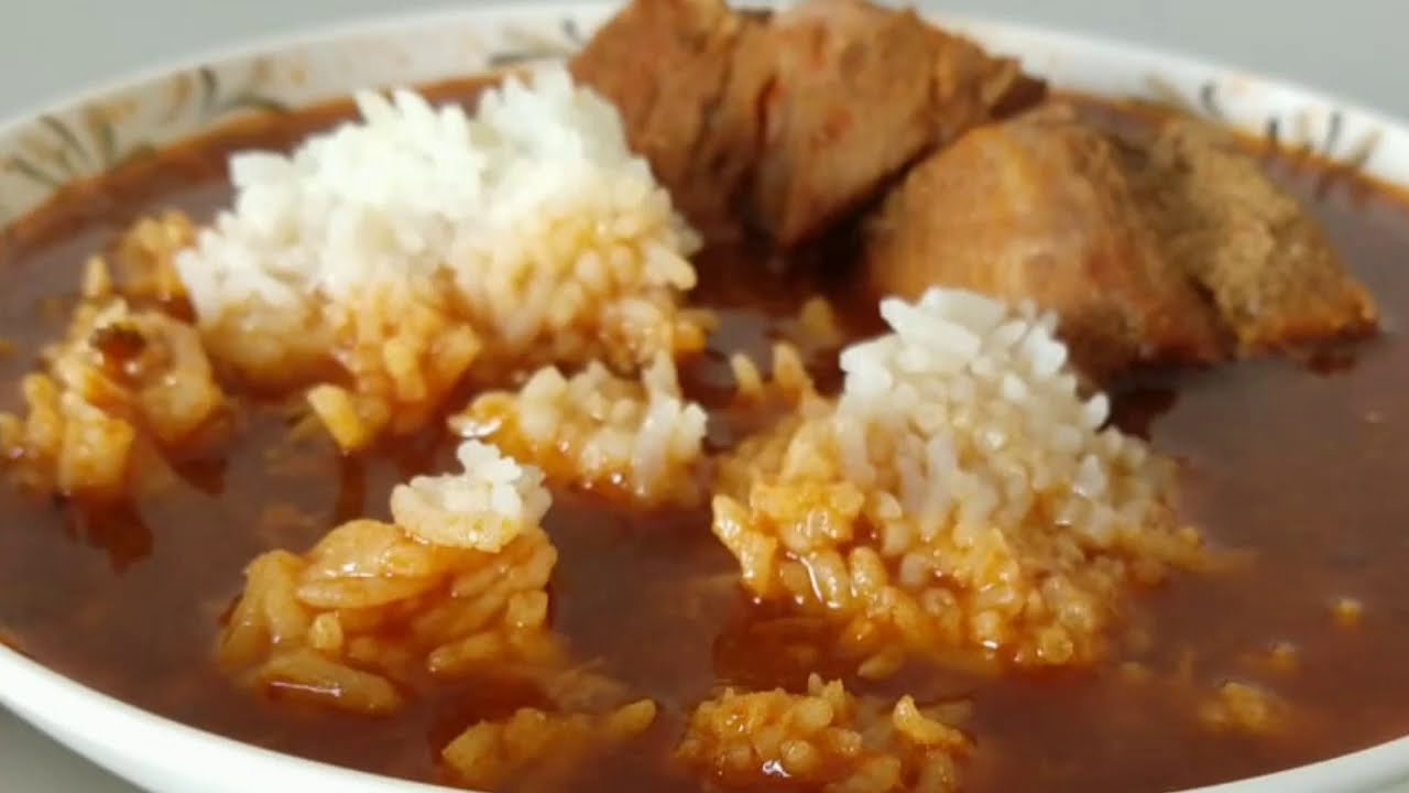 ESPINAZO de PUERCO con Chile GUAJILLO y ARROZ Receta MEXICANA Fácil y