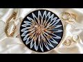 #1089 Amazing Effects In This Gold And White Resin 3D Flower Coaster