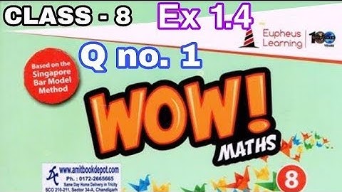 Class 8 Ex 1.4 Q No.1 Wow Maths Book Solution Cbse/Icse Vishu Tutorial