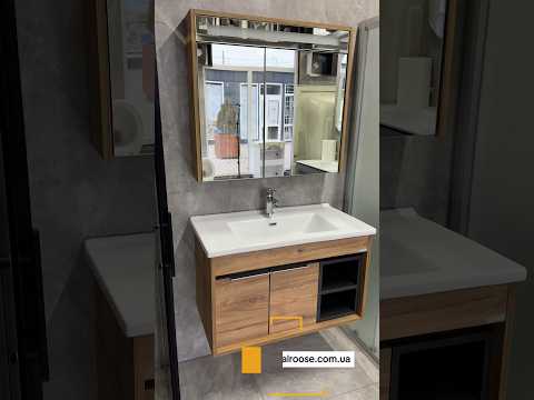 Подвесная тумба с умывальником Aquanil Napoli 85 85x45x52 см, цвет под дерево, видео 1