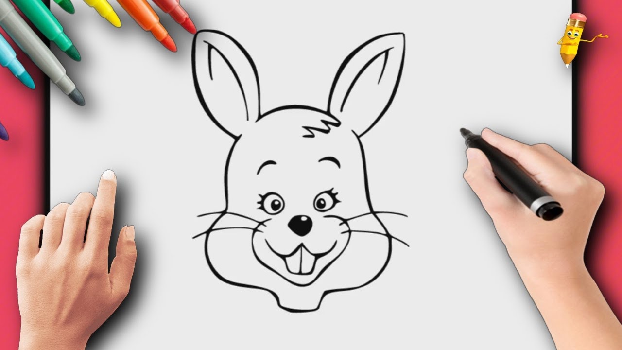 COMMENT DESSINER UN LAPIN DE PÂQUES FACILE. PAS À PAS. DESSINER POUR